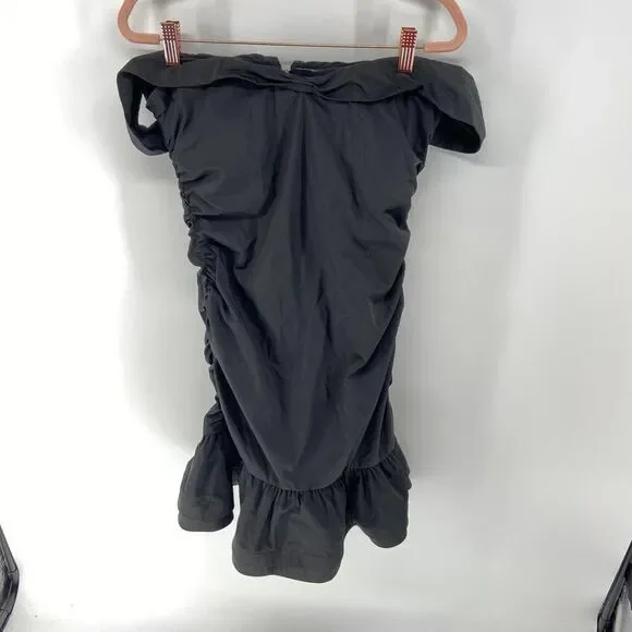 NBD hailee Womens Black New Ruched Off Shoulder Wire Structure Mini Dress Small - Picture 2 of 7